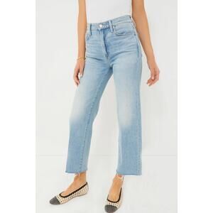 NWT MOTHER The Rambler Zip Ankle Fray Jean I'm With The Band Size 25 High Waist